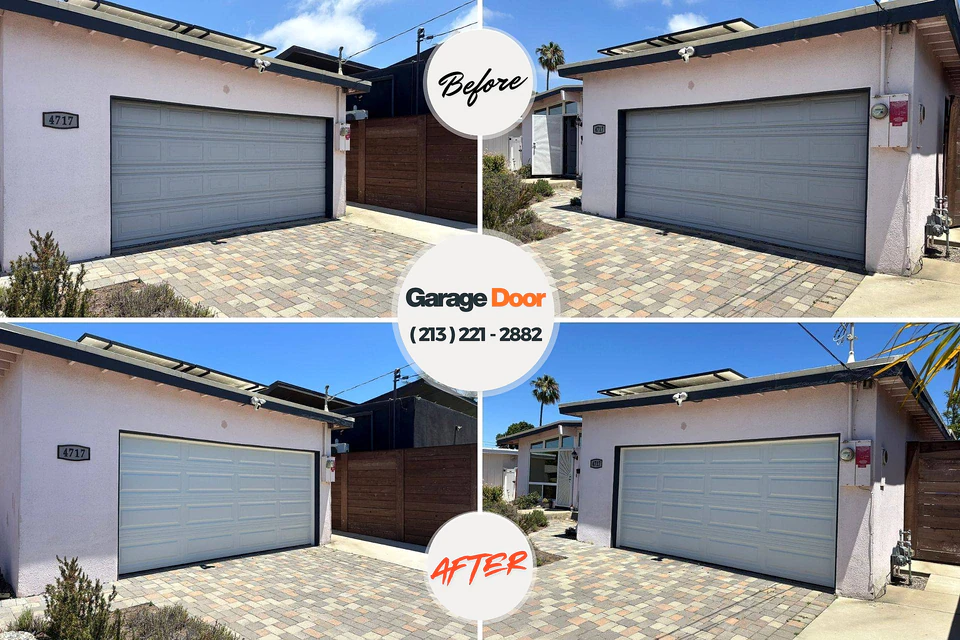 Before and after: garage door repair Spring, TX